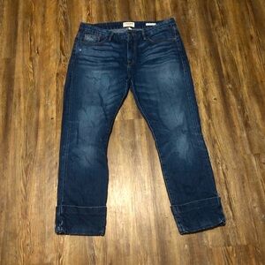 Frame Le Grand Garcon Cuffed Jeans Women's 29 Cropped Relaxed Denim in Novello